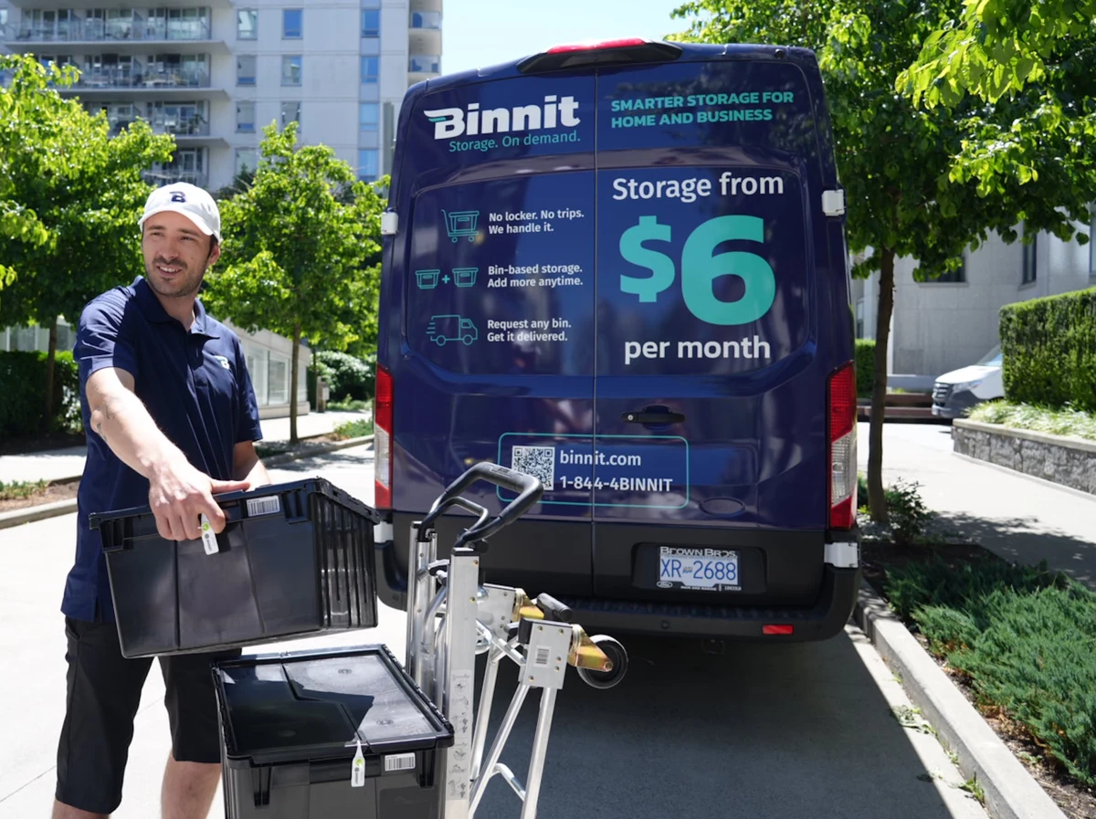 Binnit bins delivered to a home